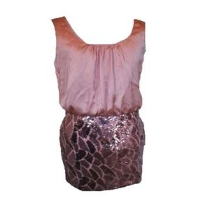 COPY - charlotte Rose Pink blush sequined Dress M